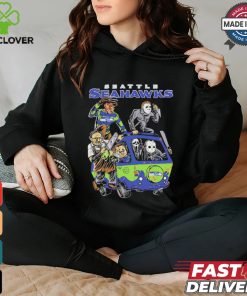 Official Seattle Seahawks NFL Horror Characters Movie Hippie Halloween Shirt