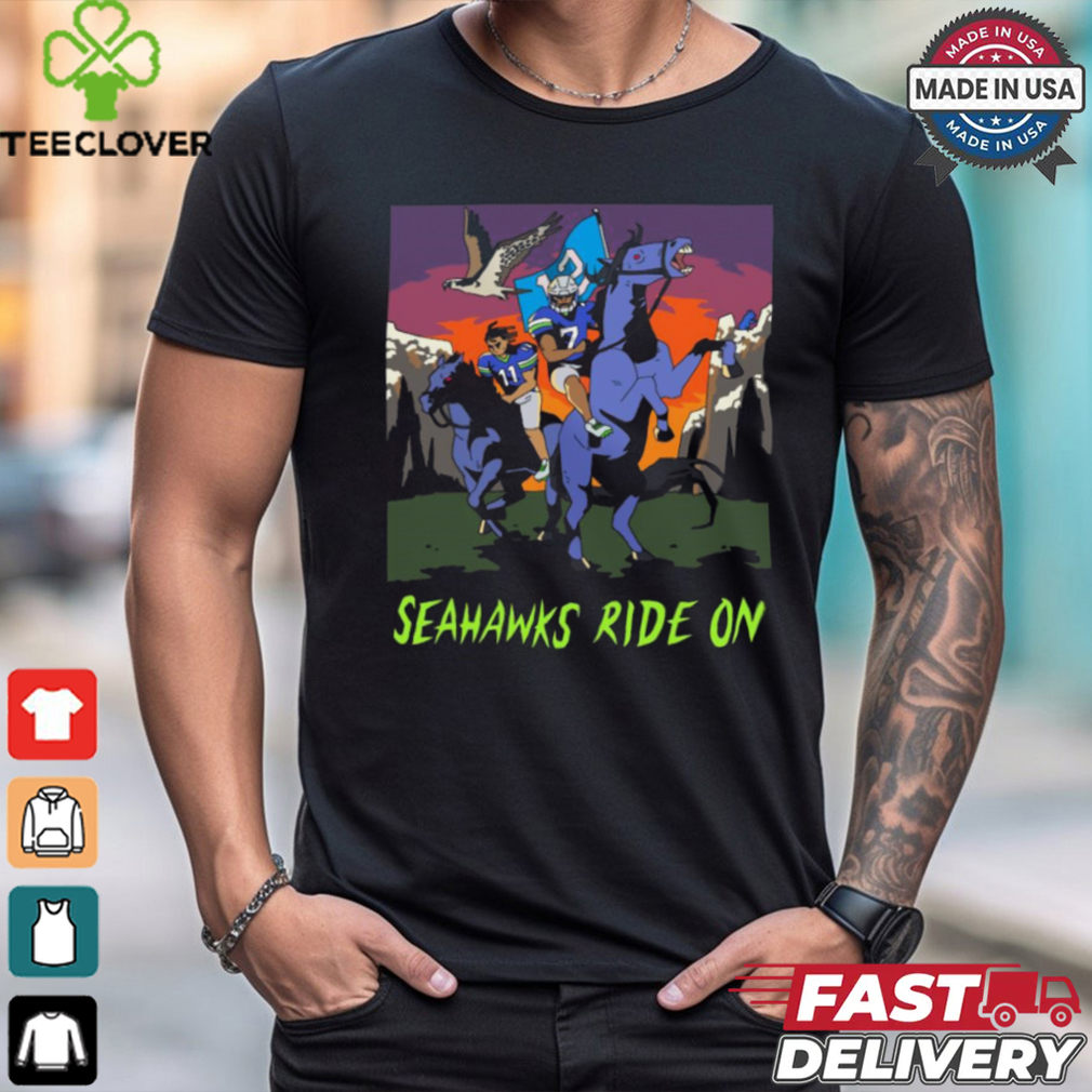Official Seattle Seahawks Ride On painting t shirt Official Seattle Seahawks Ride On painting t shirt