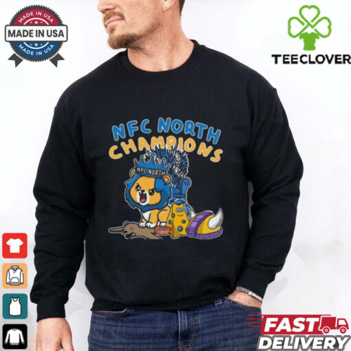 Official Seed 1 Detroit Lions The King Of NFC North Champions NFL 2024 2025 T Shirts