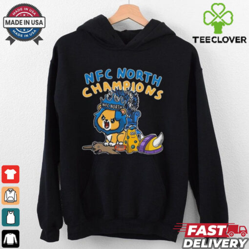 Official Seed 1 Detroit Lions The King Of NFC North Champions NFL 2024 2025 T Shirts