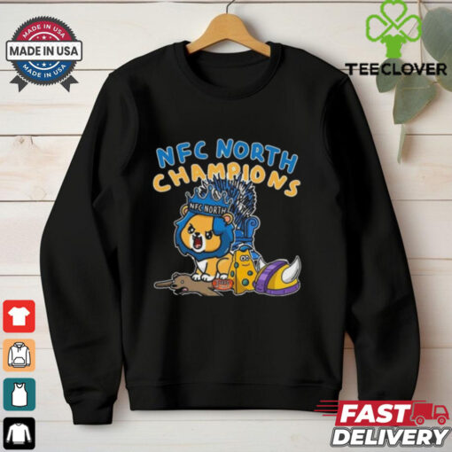 Official Seed 1 Detroit Lions The King Of NFC North Champions NFL 2024 2025 T Shirts