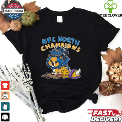 Official Seed 1 Detroit Lions The King Of NFC North Champions NFL 2024 2025 T Shirts