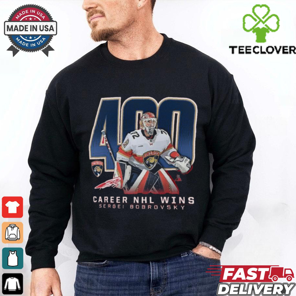 Official Sergei Bobrovsky Florida Panthers 400 Career Wins Shirt Official Sergei Bobrovsky Florida Panthers 400 Career Wins Shirt