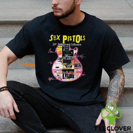 Official Sex Pistols Band 50th anniversary Collection Guitar signatures shirt