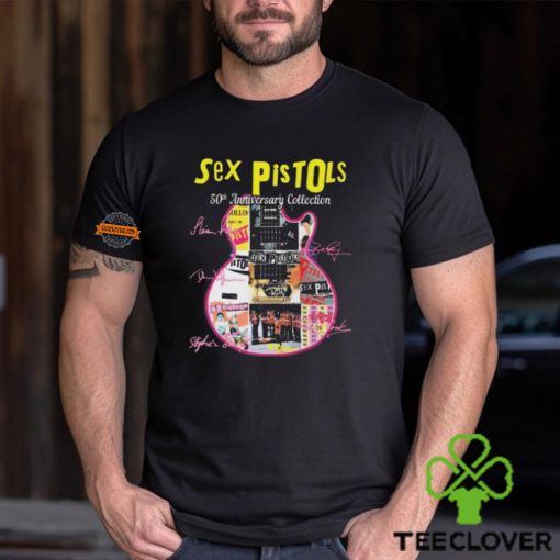 Official Sex Pistols Band 50th anniversary Collection Guitar signatures shirt