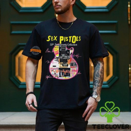 Official Sex Pistols Band 50th anniversary Collection Guitar signatures shirt