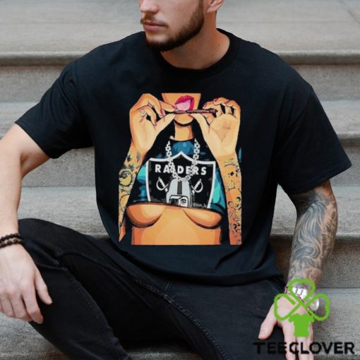 Official Sexy Girl Wearing Las Vegas Raiders Shirt And Smoke Marijuana T hoodie, sweater, longsleeve, shirt v-neck, t-shirt