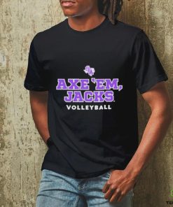 Official Sfa Women’s Beach Volleyball Black Axe ’em T shirt 1 Official Sfa Women’s Beach Volleyball Black Axe ’em T shirt