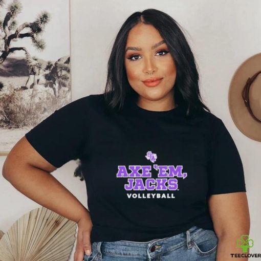 Official Sfa Women’s Beach Volleyball Black Axe ’em T shirt