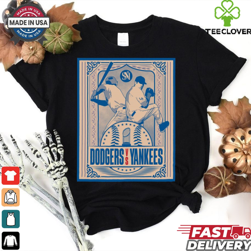 Official Shohei Ohtani Los Angeles Dodgers Vs Aaron Judge New York Yankees 43 Years Since Their Last Faceoff Poster t shirt Official Shohei Ohtani Los Angeles Dodgers Vs Aaron Judge New York Yankees 43 Years Since Their Last Faceoff Poster t shirt