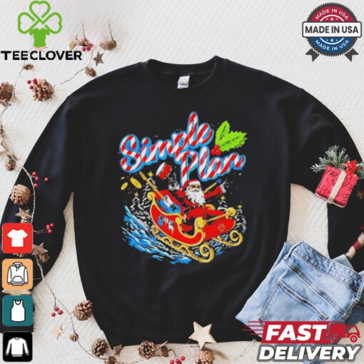 Official Simple plan band santa claus sleigh Christmas gift 2024 T hoodie, sweater, longsleeve, shirt v-neck, t-shirt