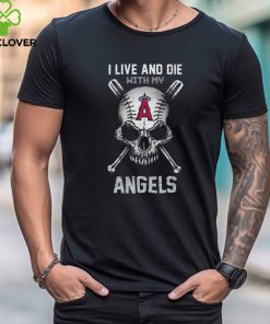 Official Skull I Live And Die With My Los Angeles Angels Shirt