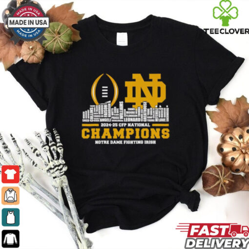 Official Skyline 2024 25 CFP National Champions Notre Dame Fighting Irish All Name Players shirt