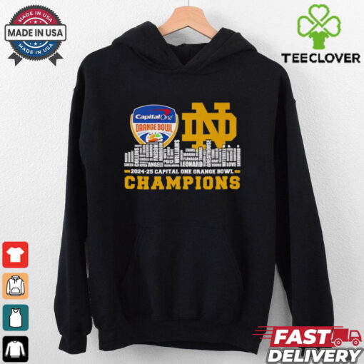 Official Skyline city 2024 25 Capital One Orange Bowl Champions Notre Dame Fighting Irish names shirt