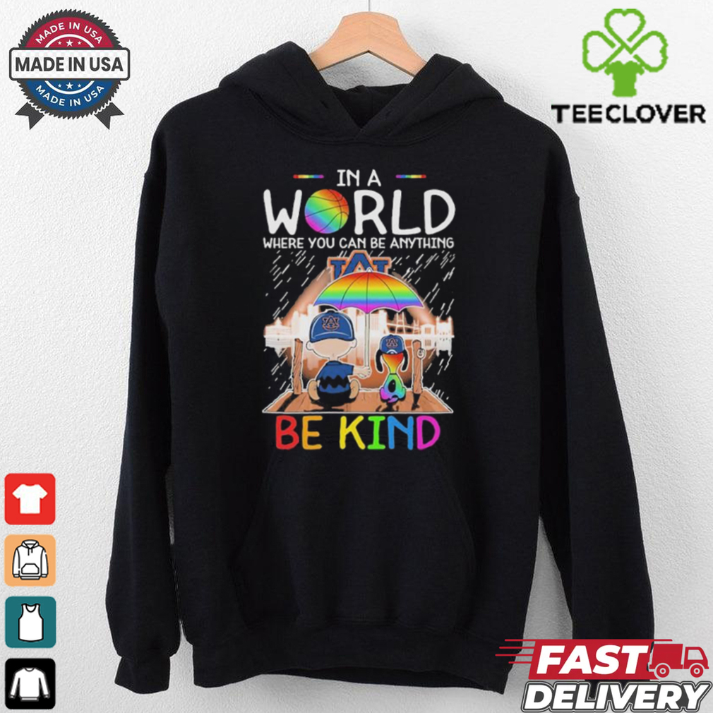 Official Snoopy And Charlie Brown Auburn Tigers In A World Where You Can Be Anything Be Kind The Peanuts T shirts Official Snoopy And Charlie Brown Auburn Tigers In A World Where You Can Be Anything Be Kind The Peanuts T shirts