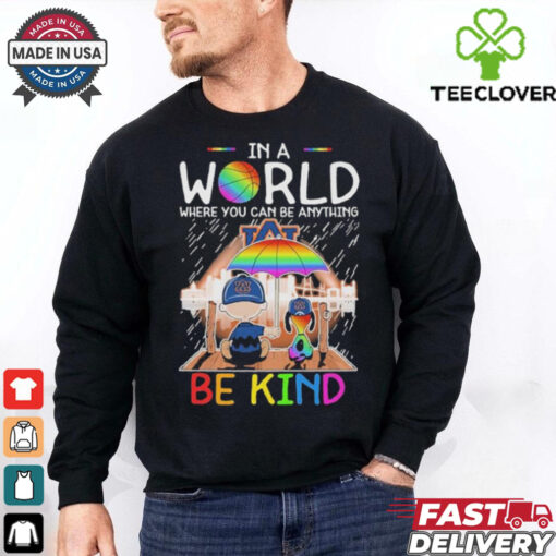 Official Snoopy And Charlie Brown Auburn Tigers In A World Where You Can Be Anything Be Kind The Peanuts T shirts