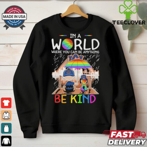 Official Snoopy And Charlie Brown Auburn Tigers In A World Where You Can Be Anything Be Kind The Peanuts T shirts