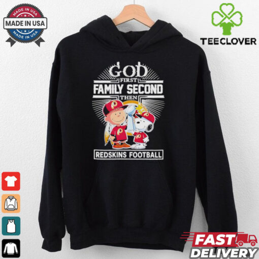 Official Snoopy And Charlie Brown Woodstock God First Family Second Then Washington Commanders Redskins Football The Peanuts T shirts