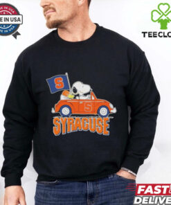 Official Snoopy And Woodstock Driving Car x Syracuse Orange Basketball shirt