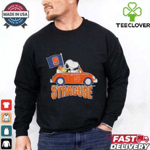 Official Snoopy And Woodstock Driving Car x Syracuse Orange Basketball shirt
