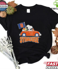 Official Snoopy And Woodstock Driving Car x Syracuse Orange Basketball shirt