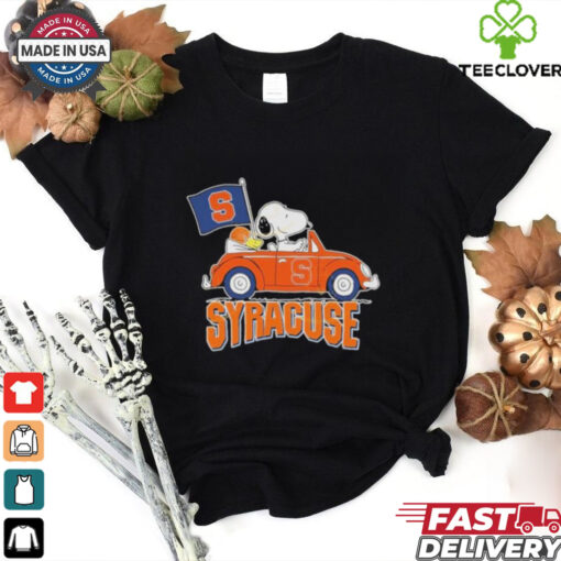 Official Snoopy And Woodstock Driving Car x Syracuse Orange Basketball shirt