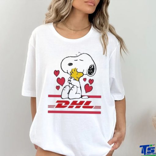 Official Snoopy And Woodstock Loves DHL Logo Shirt