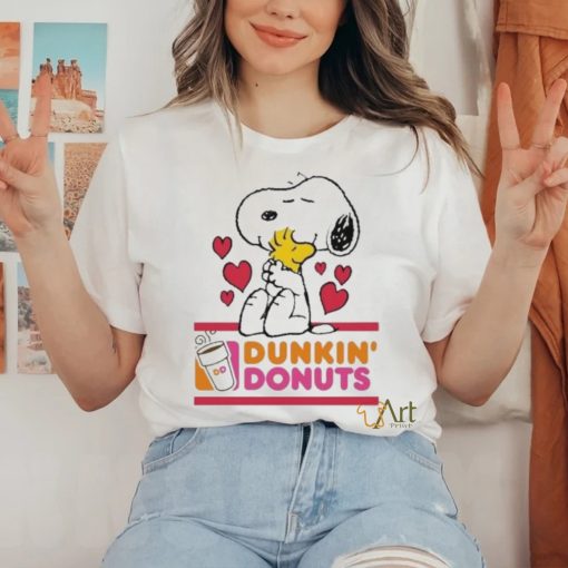 Official Snoopy And Woodstock Loves Dunkin’s Donuts Logo Shirt