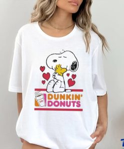 Official Snoopy And Woodstock Loves Dunkin’s Donuts Logo Shirt