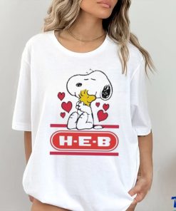 Official Snoopy And Woodstock Loves H E B Logo Shirt