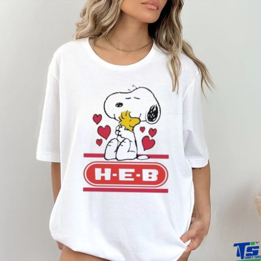 Official Snoopy And Woodstock Loves H E B Logo Shirt