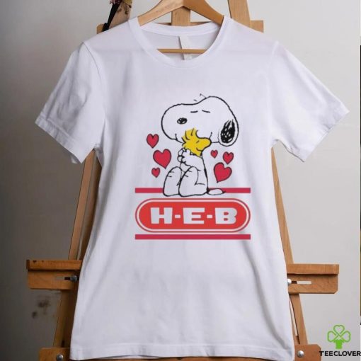 Official Snoopy And Woodstock Loves H E B Logo Shirt