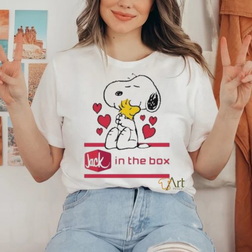 Official Snoopy And Woodstock Loves Jack In The Box Logo Shirt