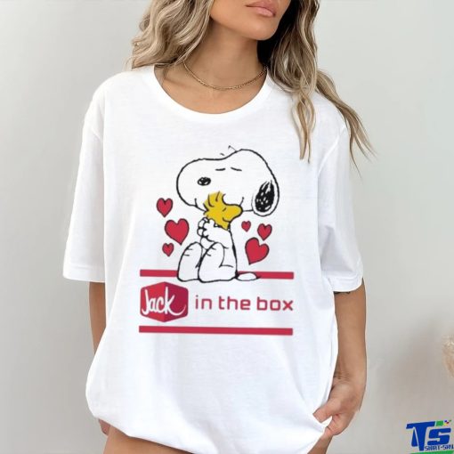 Official Snoopy And Woodstock Loves Jack In The Box Logo Shirt