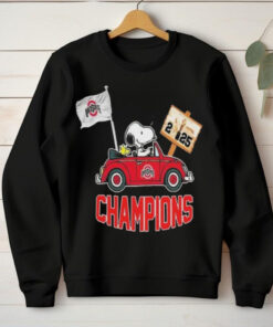 Official Snoopy And Woodstock Ohio State Buckeyes National Bowl Champions College Football NCAA Season 2024 2025 Shirt