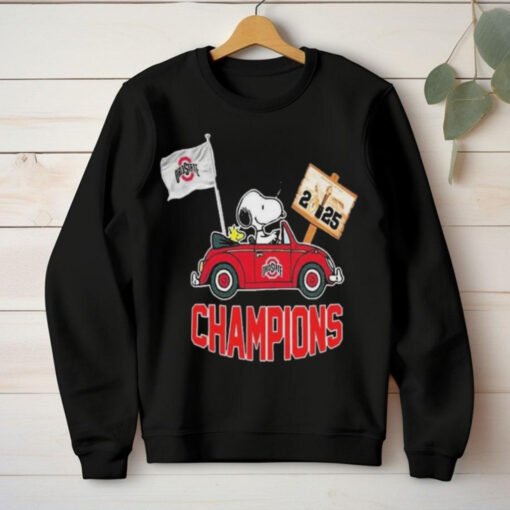 Official Snoopy And Woodstock Ohio State Buckeyes National Bowl Champions College Football NCAA Season 2024 2025 Shirt