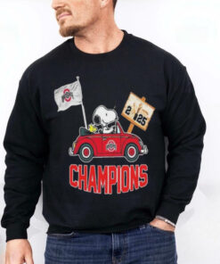 Official Snoopy And Woodstock Ohio State Buckeyes National Bowl Champions College Football NCAA Season 2024 2025 Shirt