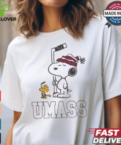 Official Snoopy And Woodstock Peanuts x UMass Hockey Anthem t shirt