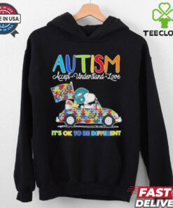 Official Snoopy And Woodstock X Philadelphia Eagles Autism It’s Ok To Be Different Shirt
