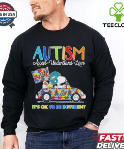 Official Snoopy And Woodstock X Philadelphia Eagles Autism It’s Ok To Be Different Shirt