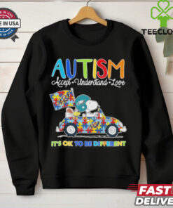 Official Snoopy And Woodstock X Philadelphia Eagles Autism It’s Ok To Be Different Shirt