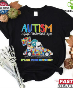 Official Snoopy And Woodstock X Philadelphia Eagles Autism It’s Ok To Be Different Shirt