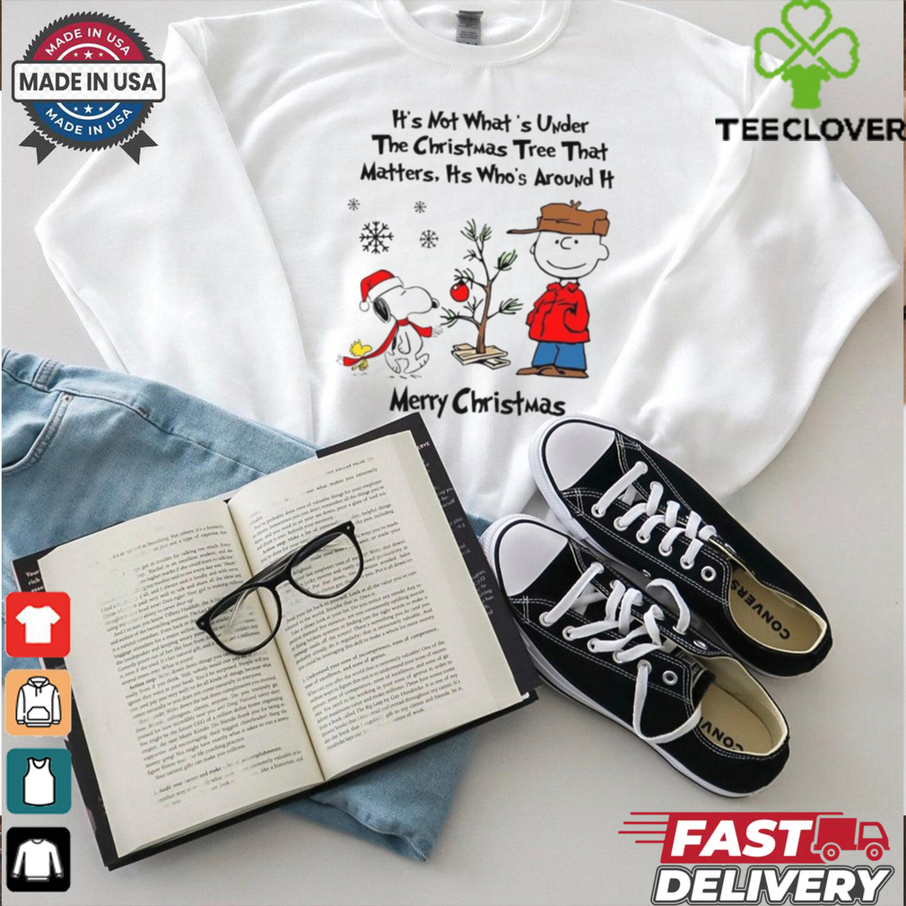 Official Snoopy Charlie Brown And Woodstock It’s Not What’s Under The Tree That Matters It’s What’s Around It Merry Christmas 2024 Shirt Official Snoopy Charlie Brown And Woodstock It’s Not What’s Under The Tree That Matters It’s What’s Around It Merry Christmas 2024 Shirt