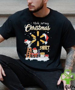 Official Snoopy, Charlie Brown Hat Santa And Woodstock This Is My Christmas Walmart Logo Christmas Shirt