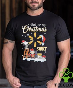 Official Snoopy, Charlie Brown Hat Santa And Woodstock This Is My Christmas Walmart Logo Christmas Shirt