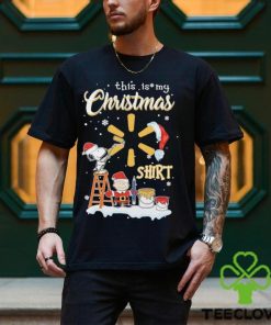 Official Snoopy, Charlie Brown Hat Santa And Woodstock This Is My Christmas Walmart Logo Christmas Shirt