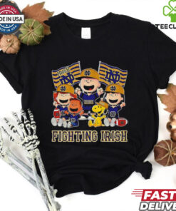 Official Snoopy Charlie Brown and Friends Notre Dame Fighting Irish Flags shirt