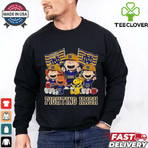 Official Snoopy Charlie Brown and Friends Notre Dame Fighting Irish Flags shirt
