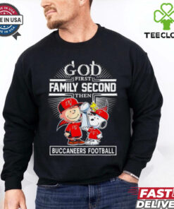 Official Snoopy God first family second then Buccaneers football shirt