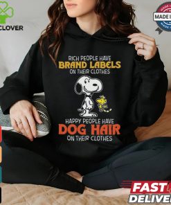 Official Snoopy Happy Peoples Have Dog Hair Not Brand Labels On Their Clothes Shirt